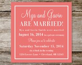Check Yes or No Wedding Announcement/Reception Invite - Deposit Only