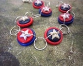 Patriotic Red, White and Blue  Button Bracelet