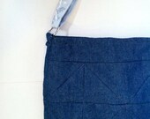 denim quilted up cycled tote bag