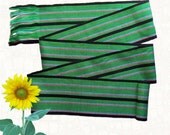 Vintage Green Sash ethnic woven fabric belt Bohemian Gypsy festival accessory no.06