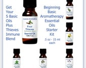 Aromatherapy Starter Kit 6 .5 oz bottles of basic essential oils
