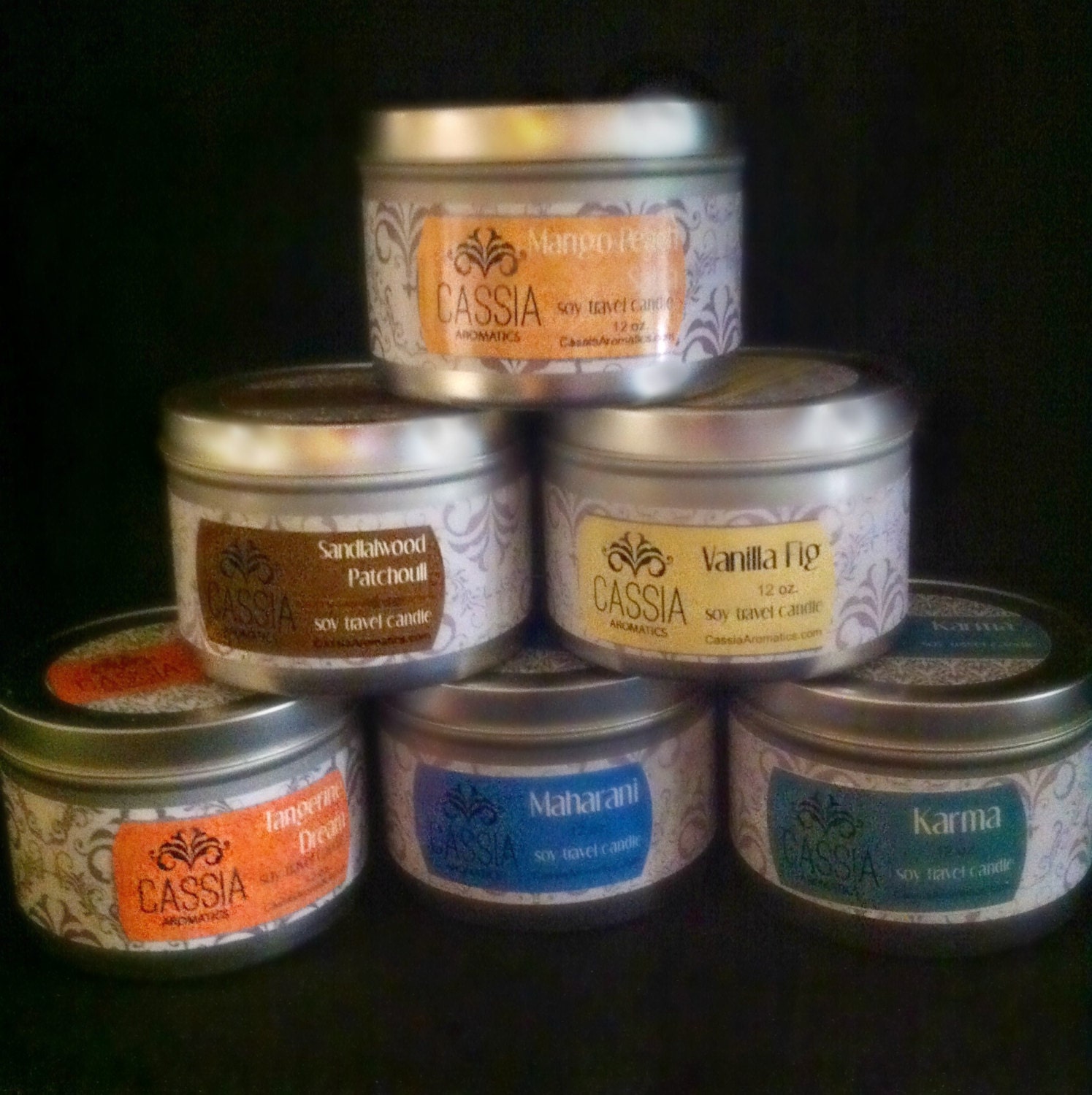 Soy Travel Candles in your favorite Cassia Fragrance 12 oz.