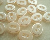 Pale pink glass buttons, 10 vintage glass buttons, Germany