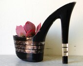 The Lady is a Tramp. stiletto succulent planter reclaimed high heel. bachelorette hostess gift. fashion redux