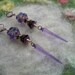 Purple Earrings, Lamp Work and Lucite