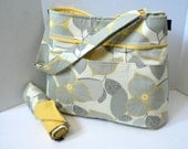Monterey Ulitmate Diaper Bag Set - Optic Blossom Or Custom Design Your Own - Large 9 Pockets - Stroller Strap Attachment