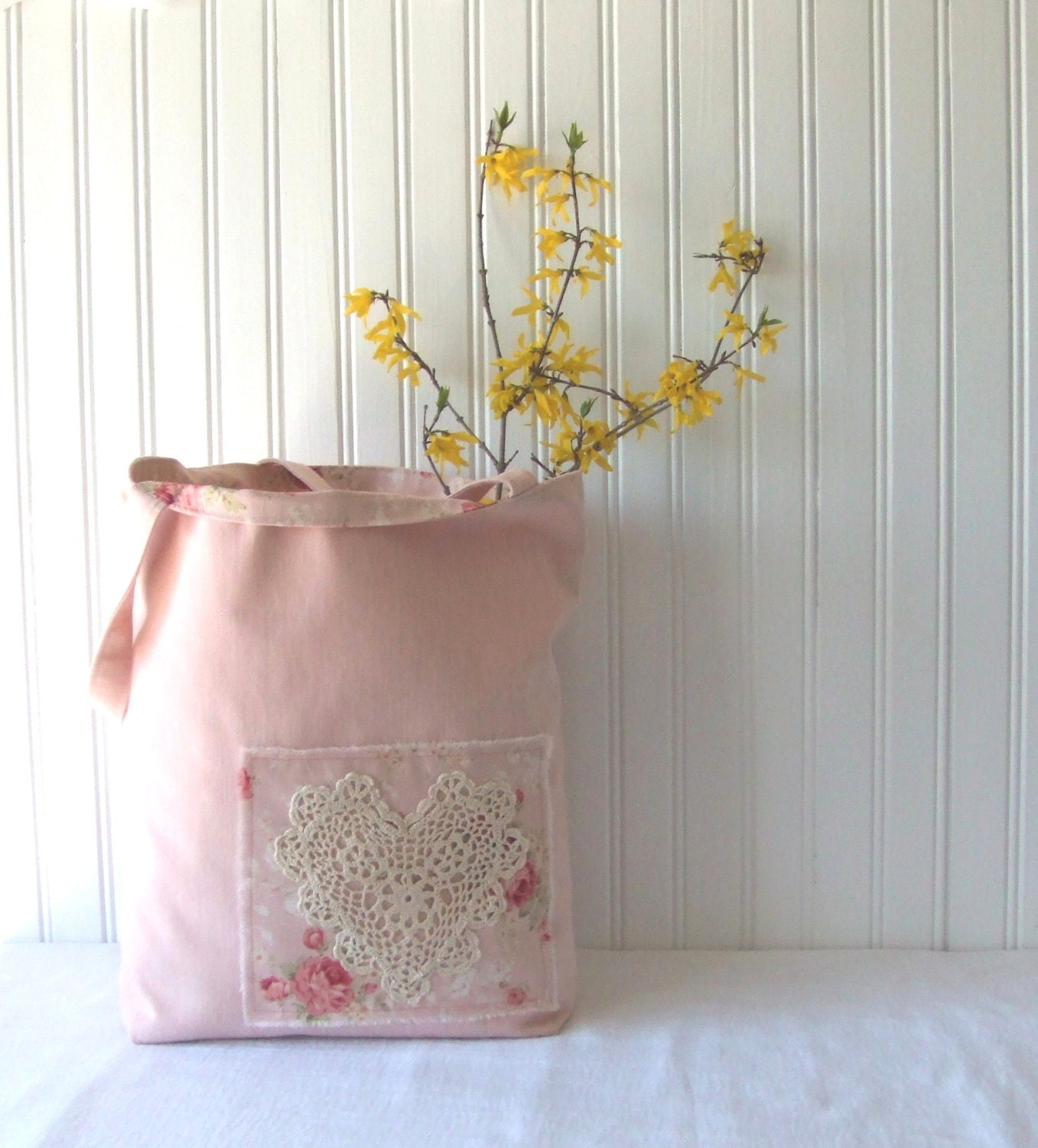 Blush Roses Tote Bag - Book Bag, Totebag, Mother's Day Gift Idea