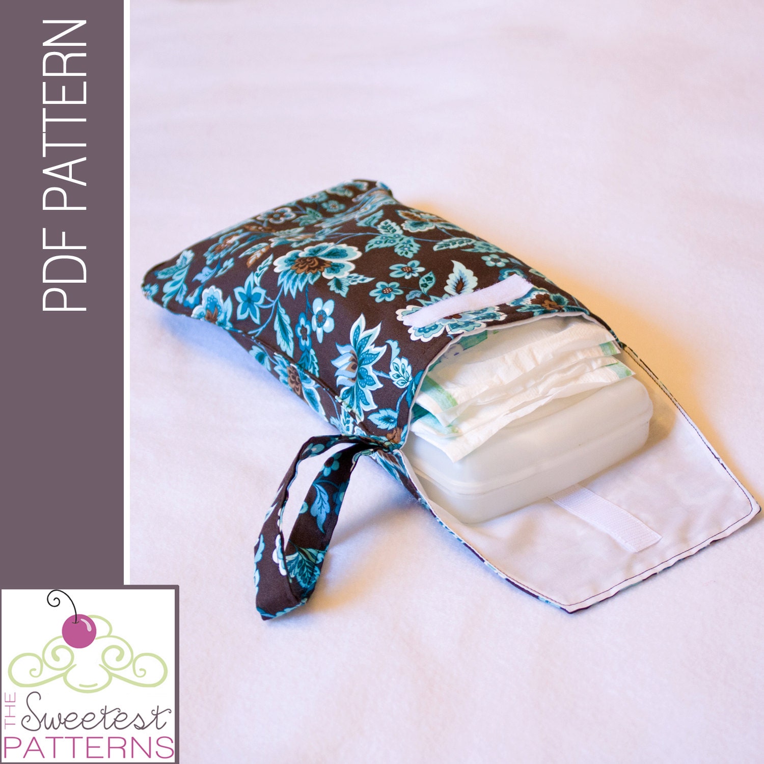 Diaper and Wipe Clutch with Wrist Strap PDF Sewing Pattern /Tutorial from The Sweetest Patterns - Instant Download Pattern