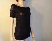 Black Lacey Stretch Top (Small)