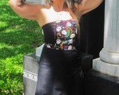 OOAK day of the dead dios de los muertos sugar skulls dress pinup glamour gothic rockabilly psychobilly tattoo punk anchor