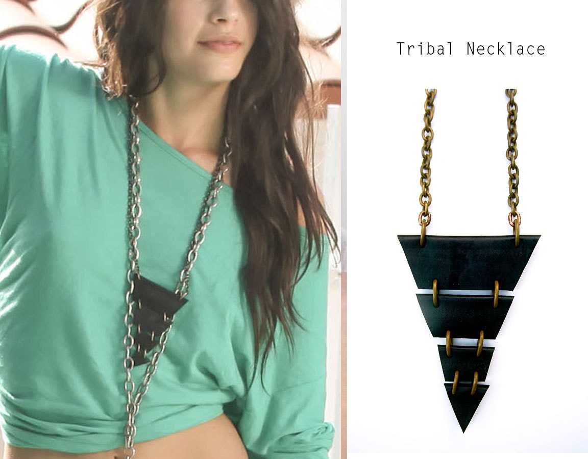 TRIBAL Recycled Inner tube NECKLACE - Free Shipping