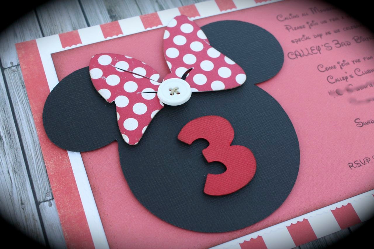MINNIE Mouse Invitation -- Vintage RED