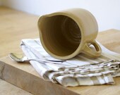 Cafe style pouring jug for milk - hand thrown in stoneware and glazed in pepper yellow