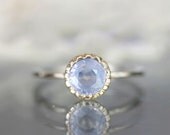 Sky Blue Sapphire In 14K White Gold Engagement Ring - Ready To Ship