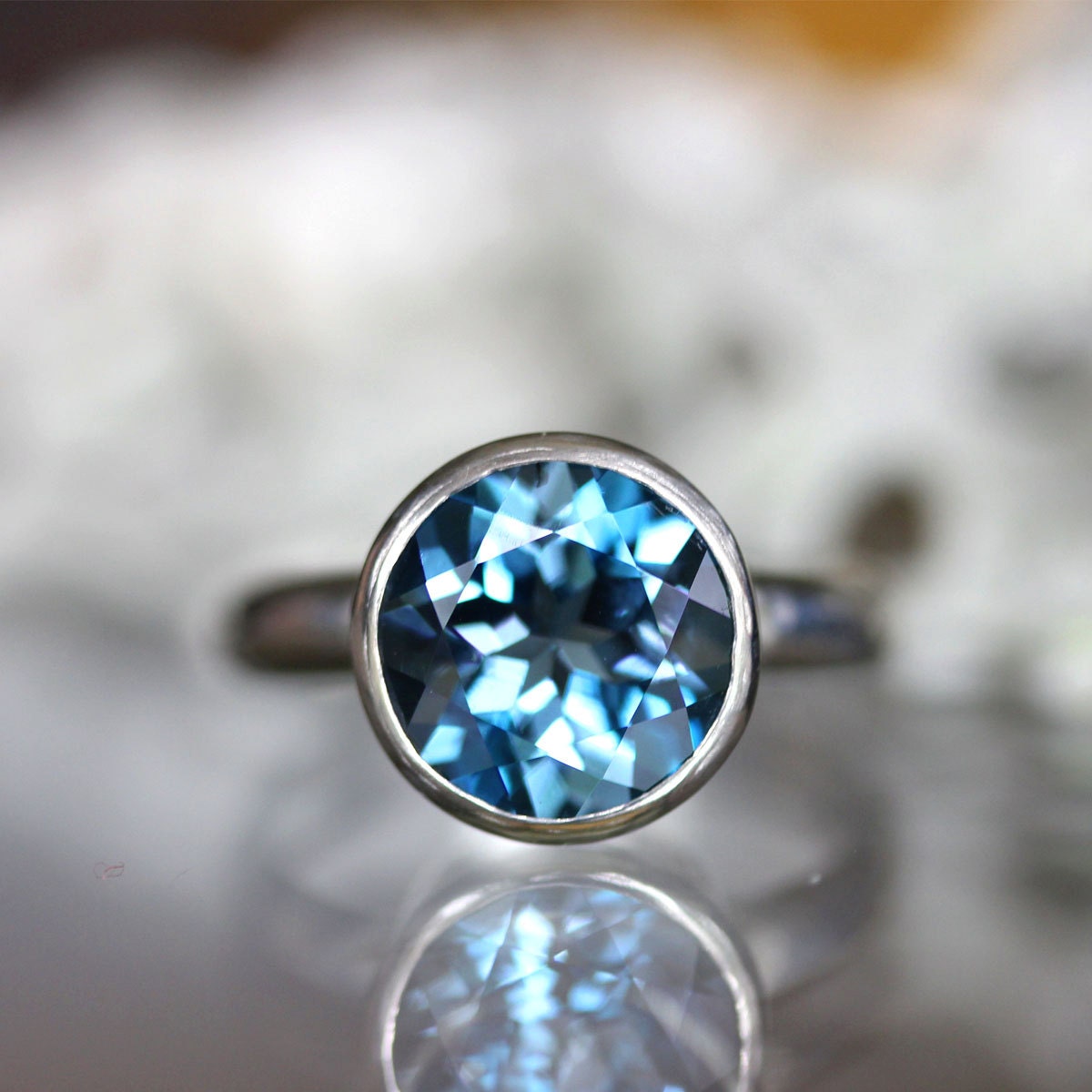 London Blue Topaz In Nickel Free Sterling Silver Ring (2) - Made To Order