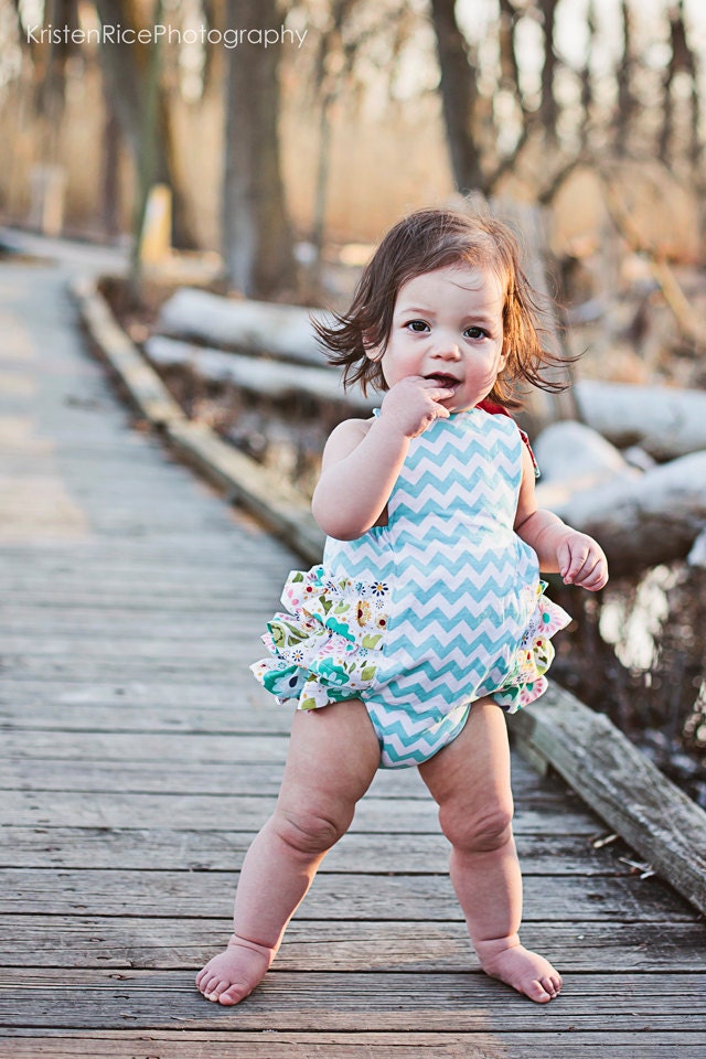The Maddie Ruffle Bum Romper - sizes newborn - 24 months