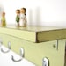 Coat Hanger shelf wood wall hooks mason jar - you choose color - shown in spring green