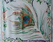 Peacock Feather, Silk Painting