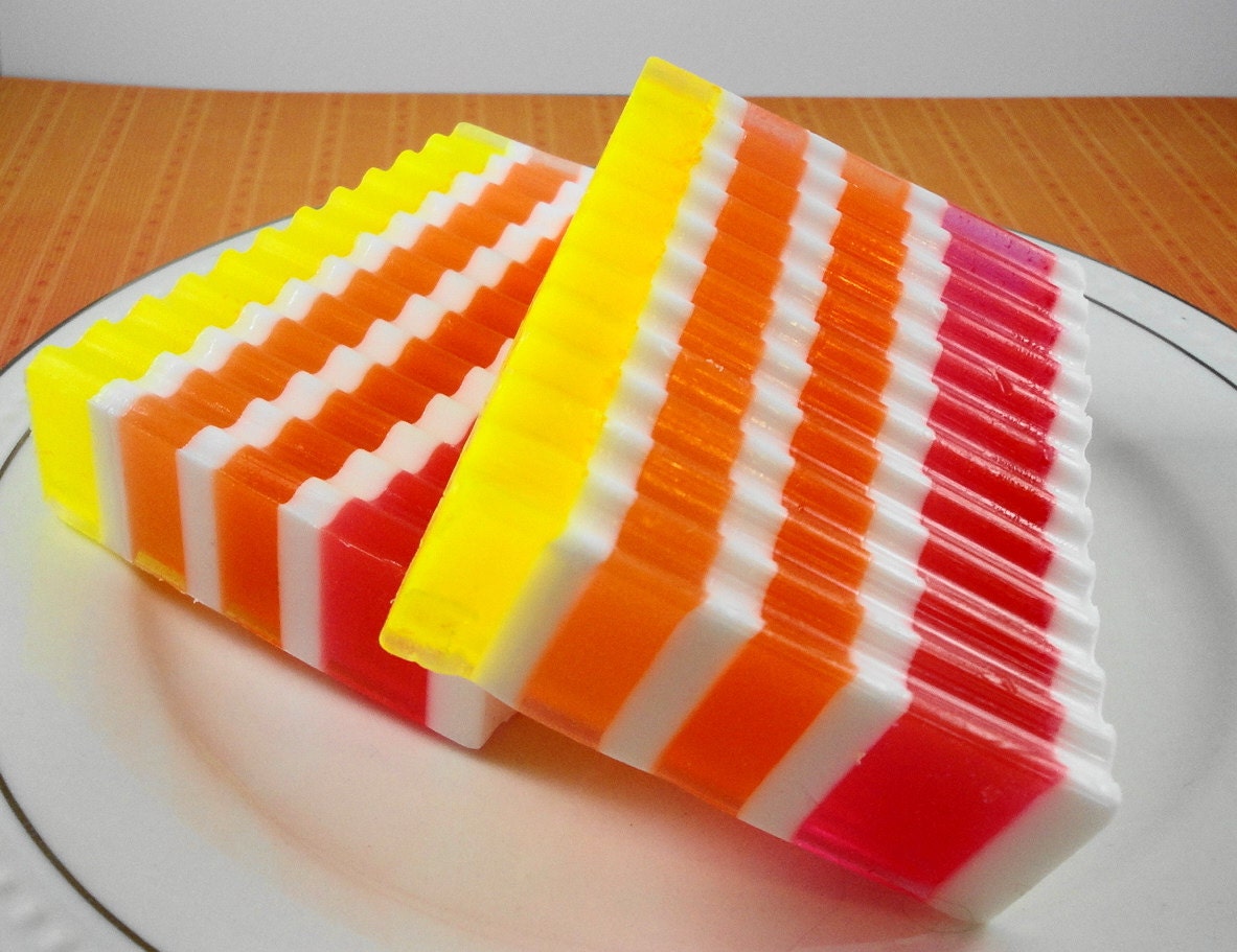 Soap - Fruity Stripes - Glycerin Soap - Handmade Soap - Spring Fresh