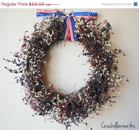 25% Off July 4th Decor Wreath, Memorial Day Wreath, American Decor