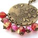 Bird flower and beads purse charm bag charm