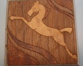 Vintage Horse Compact Wood Veneer Mosaic