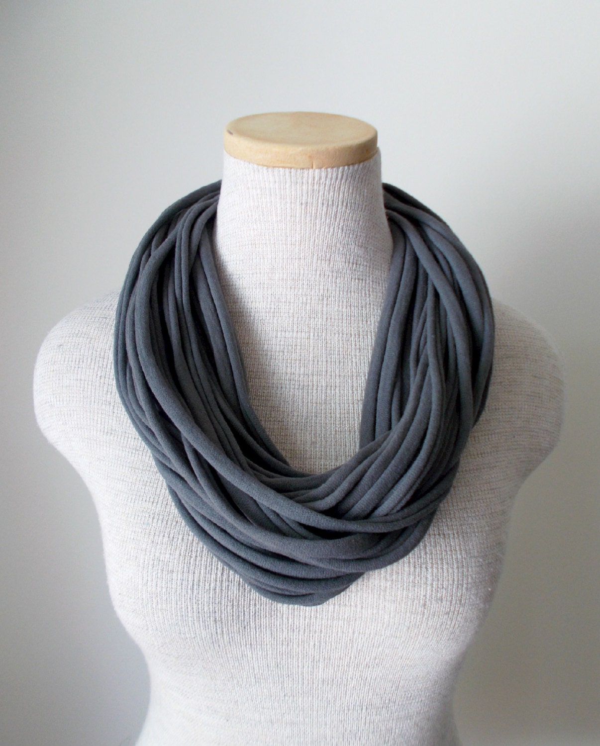 Jersey Tee Circle Scarf - Charcoal Grey