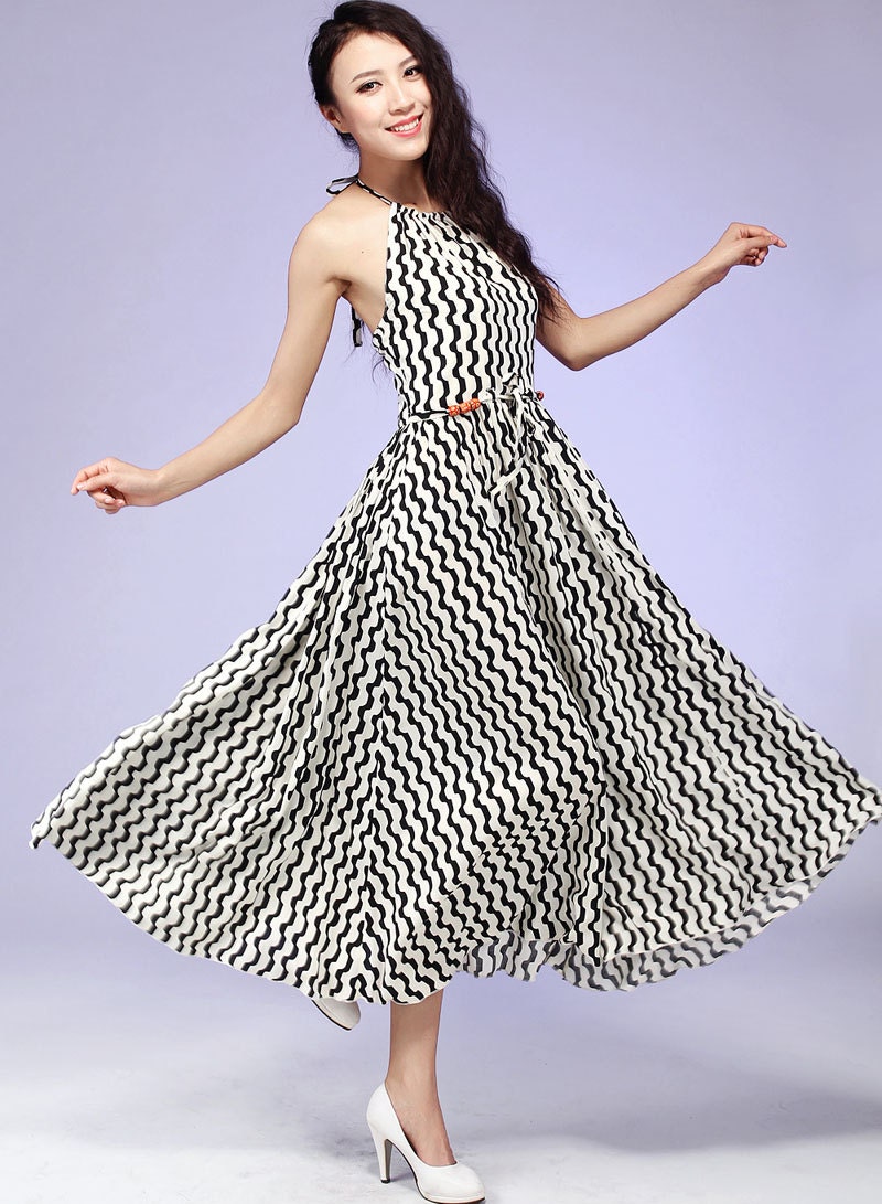 Maxi cotton woman Halter dress  (572)