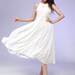 Custom white chiffon maxi prom wedding dress (575)