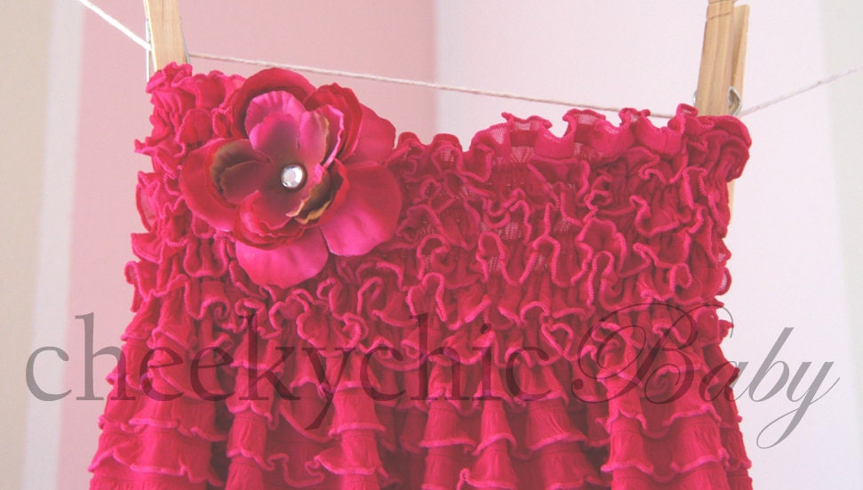 Ruffle Romper FUCHSIA - by Cheeky Chic Baby