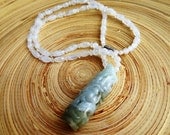 Jade Snake Dragon Pillar Rainbow Moonstone China Chinese New Year Magnetic Clasp