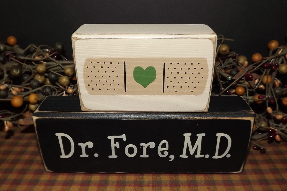 Doctor MD Custom Personalized primitive wood blocks