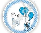 It's a Boy Theme - 40 Thank You 2 inch circle Stickers - Birthday - Baby Shower - Envelope Seal - Address Label - Personalized Il_170x135