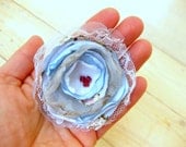 Powder Blue Spring Rose --- Fabric Flower Brooch --- TAGT team --- Gift for her --- Spring