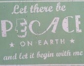 Let There Be Peace On Earth Rustic Wooden Sign - 12x16