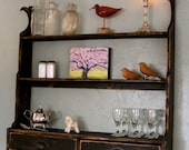 Wood - Wooden Shelf - Hanging Cupboard - Rustic Primitive - Distressed Furniture - Kitchen Decor