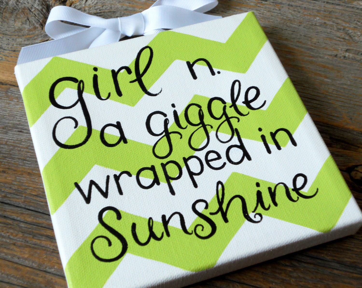 giggles wrapped in sunshine 6x6 hand painted canvas
