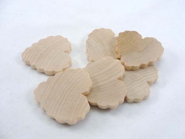 2 inch Wooden scalloped hearts unfinished diy set of 6