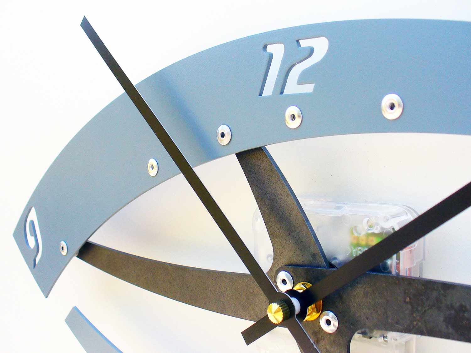 Sweep I Modern Wall Clock (Slate Blue) Custom Colors Available