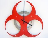 Biohazard Wall Clock I (Fire Orange) Custom Colors Available