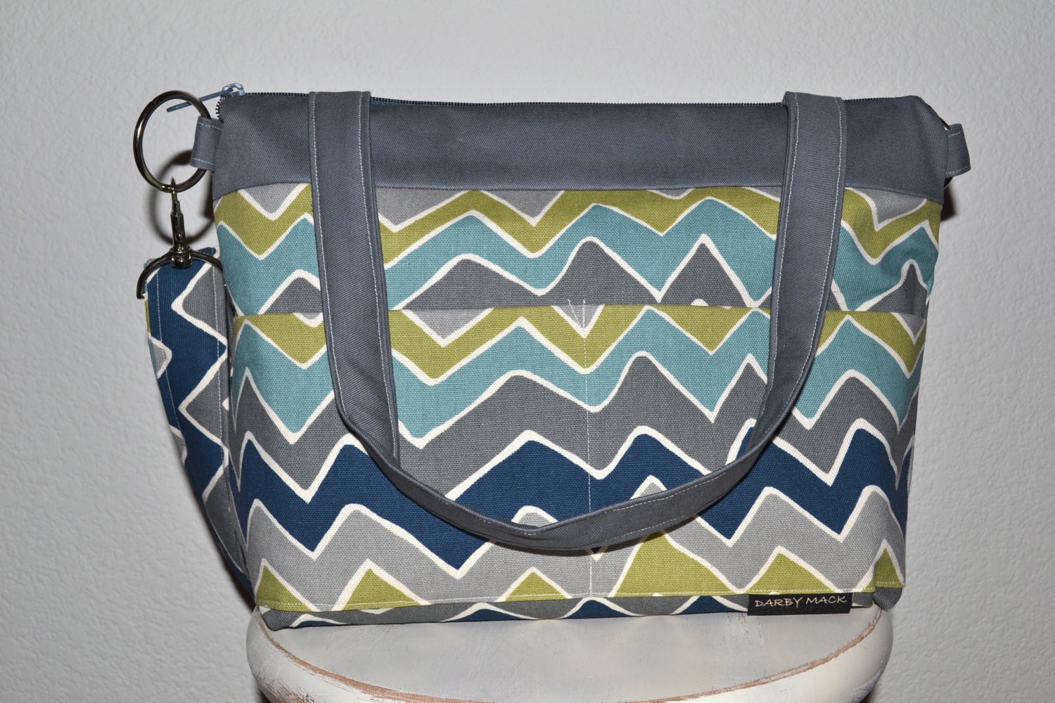 Cool and Stylish Camera bags Made in the USA by Darby Mack Designs this one is  upholstery weight woven cotton in Navy and Lime