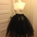 Black Tulle Tutu Skirt Tea Length with Black Satin Sash Custom Size Made to Measure
