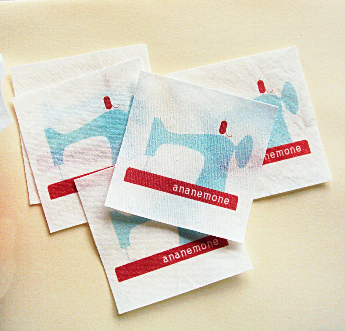 Trial Size (half sheet) of custom logo labels / brand labels, handmade fabric tags (organic cotton)