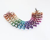Rainbow Thick European Chainmail Bracelet