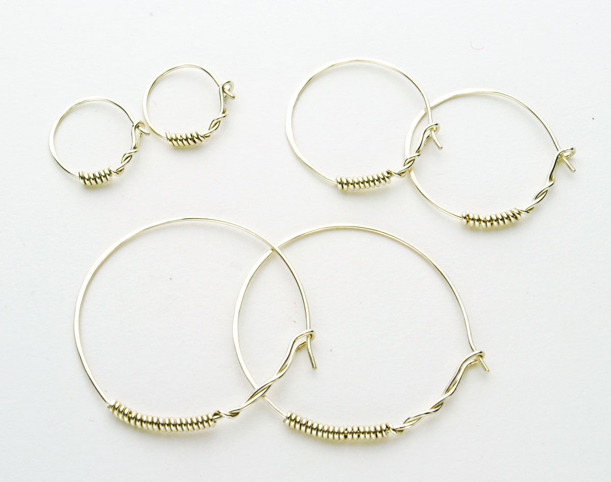 Large Hand-wrapped Hoop Earrings