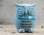 Fathers day owl home decor on robins egg blue