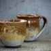 Mugs  golden brown set of two ceramic coffee mugs