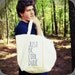 Tote Bag Cool Dude Black White Hand Painted Recycled Cotton funny humor shoulder bag mens