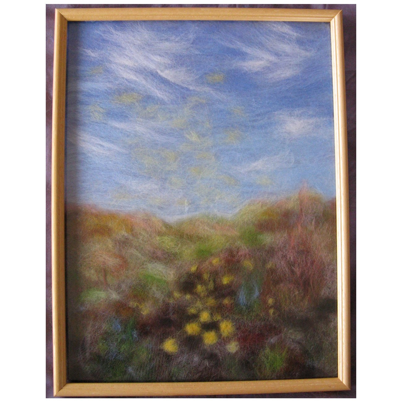 Spring Magic: The Beginning. - wool fiber art, wall hanging, wool picture