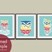 Modern Pattern Stacked Bowls and Cups - Set of 3 11x14 Art Prints (Featured in Assorted Colors) Customizable colors